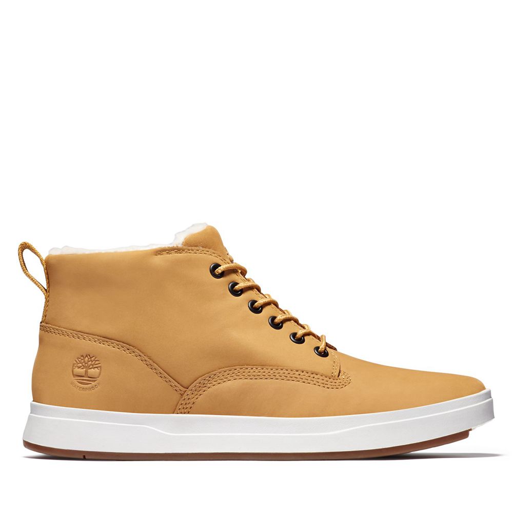 Timberland Chukka Μποτακια Ανδρικα Καφε - Davis Square Waterproof - Greece 9138406-EP